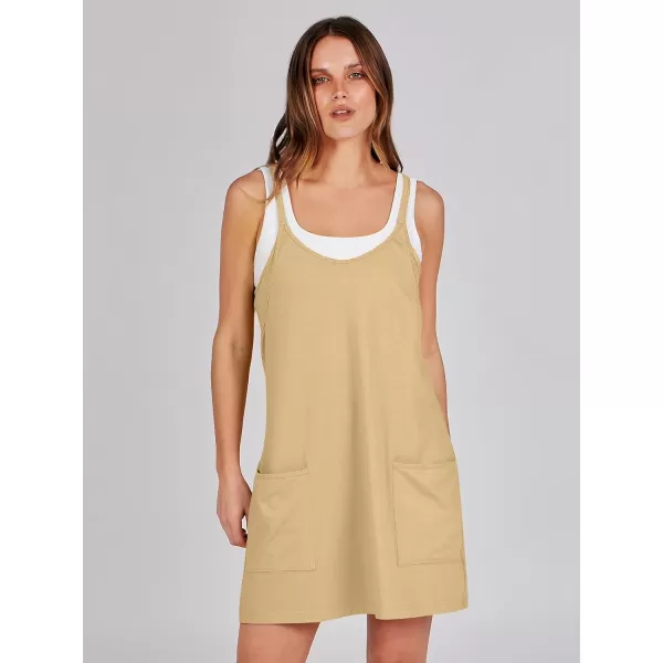 imageANRABESS Women 2024 Summer Sleeveless Mini Dress Casual Short Sundress Workout Tennis Athletic Onesie with Built in ShortsLight Yellow