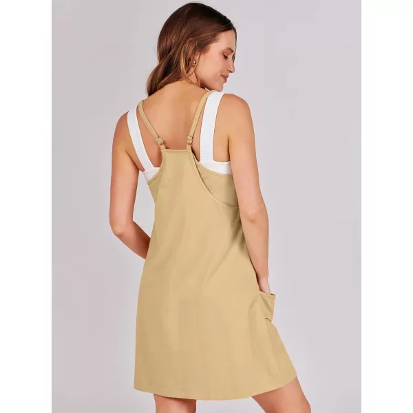 imageANRABESS Women 2024 Summer Sleeveless Mini Dress Casual Short Sundress Workout Tennis Athletic Onesie with Built in ShortsLight Yellow