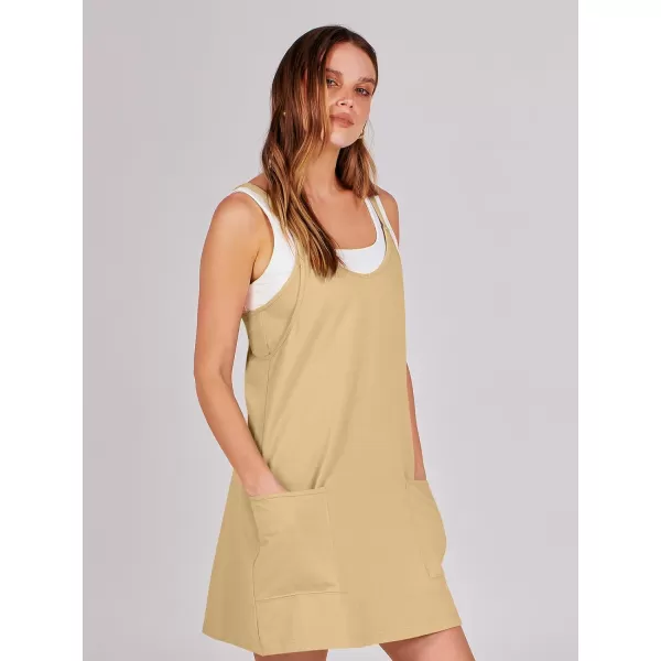 imageANRABESS Women 2024 Summer Sleeveless Mini Dress Casual Short Sundress Workout Tennis Athletic Onesie with Built in ShortsLight Yellow