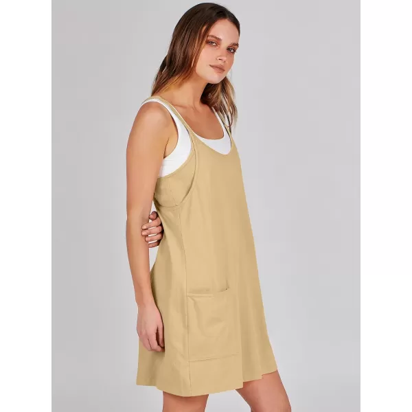 imageANRABESS Women 2024 Summer Sleeveless Mini Dress Casual Short Sundress Workout Tennis Athletic Onesie with Built in ShortsLight Yellow
