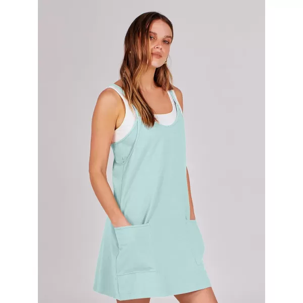 imageANRABESS Women 2024 Summer Sleeveless Mini Dress Casual Short Sundress Workout Tennis Athletic Onesie with Built in ShortsMint Green
