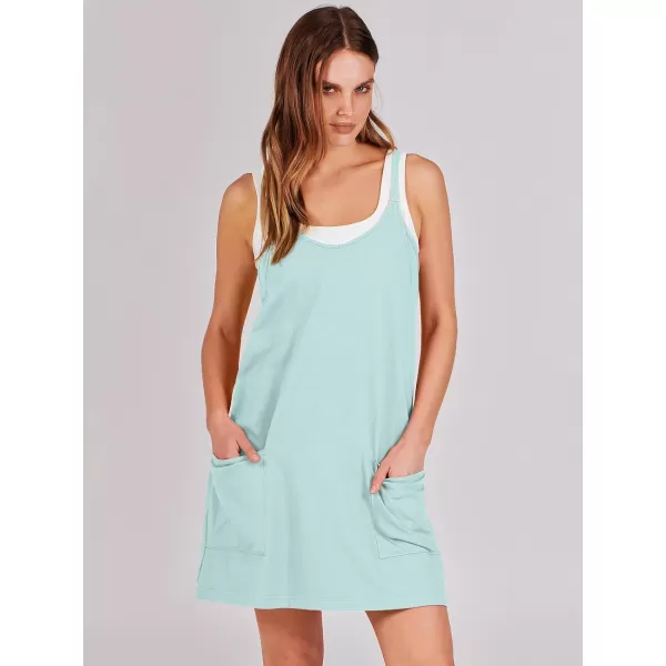 imageANRABESS Women 2024 Summer Sleeveless Mini Dress Casual Short Sundress Workout Tennis Athletic Onesie with Built in ShortsMint Green
