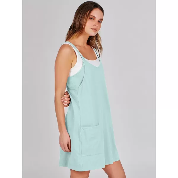 imageANRABESS Women 2024 Summer Sleeveless Mini Dress Casual Short Sundress Workout Tennis Athletic Onesie with Built in ShortsMint Green