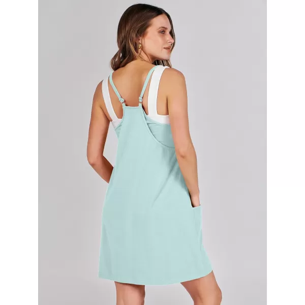 imageANRABESS Women 2024 Summer Sleeveless Mini Dress Casual Short Sundress Workout Tennis Athletic Onesie with Built in ShortsMint Green