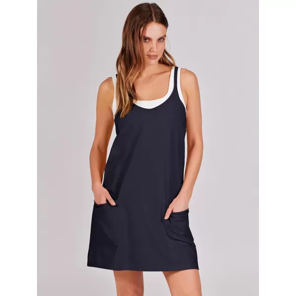 imageANRABESS Women 2024 Summer Sleeveless Mini Dress Casual Short Sundress Workout Tennis Athletic Onesie with Built in ShortsNavy Blue