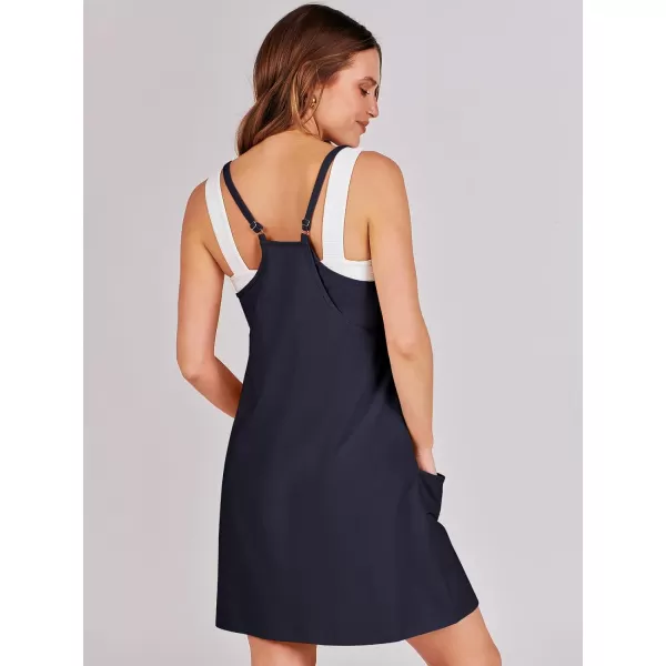 imageANRABESS Women 2024 Summer Sleeveless Mini Dress Casual Short Sundress Workout Tennis Athletic Onesie with Built in ShortsNavy Blue