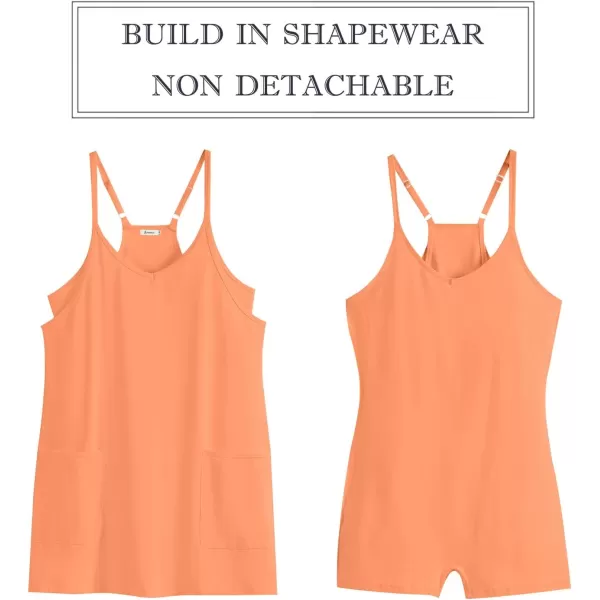 imageANRABESS Women 2024 Summer Sleeveless Mini Dress Casual Short Sundress Workout Tennis Athletic Onesie with Built in ShortsOrange