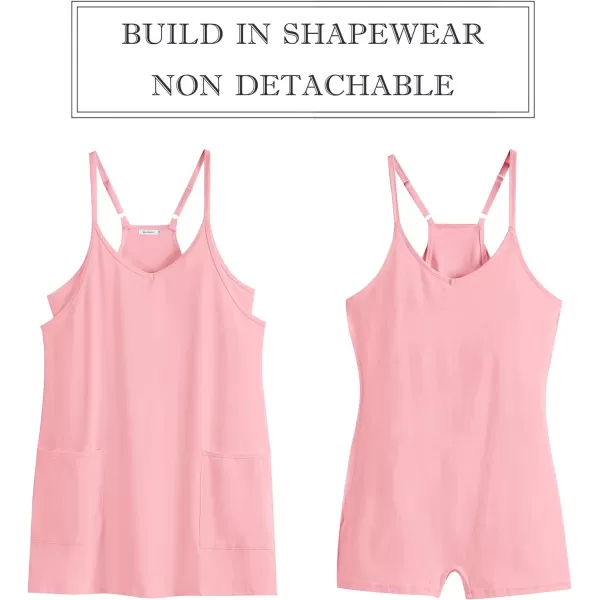 imageANRABESS Women 2024 Summer Sleeveless Mini Dress Casual Short Sundress Workout Tennis Athletic Onesie with Built in ShortsPink
