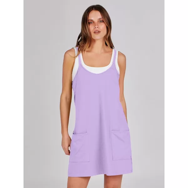 imageANRABESS Women 2024 Summer Sleeveless Mini Dress Casual Short Sundress Workout Tennis Athletic Onesie with Built in ShortsPurple