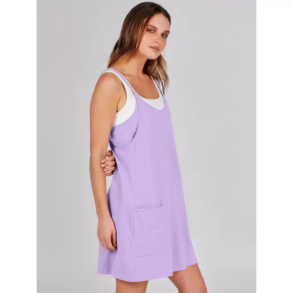imageANRABESS Women 2024 Summer Sleeveless Mini Dress Casual Short Sundress Workout Tennis Athletic Onesie with Built in ShortsPurple