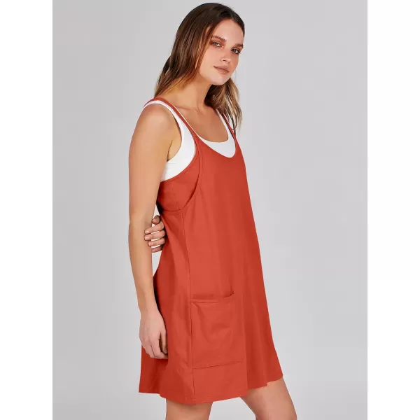 imageANRABESS Women 2024 Summer Sleeveless Mini Dress Casual Short Sundress Workout Tennis Athletic Onesie with Built in ShortsRed