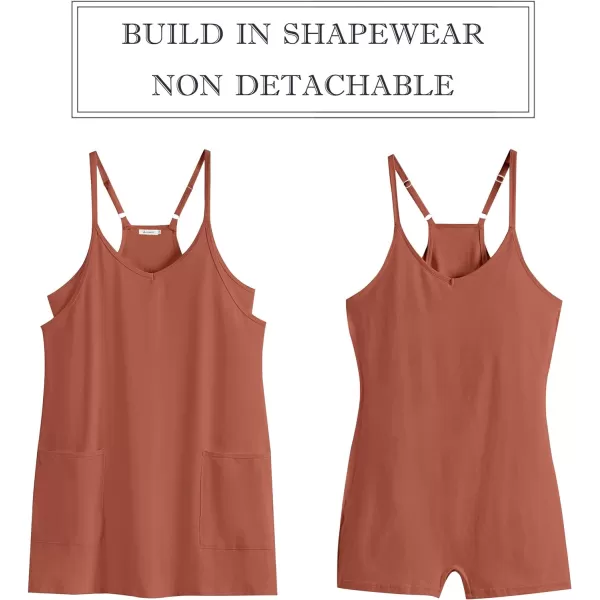 imageANRABESS Women 2024 Summer Sleeveless Mini Dress Casual Short Sundress Workout Tennis Athletic Onesie with Built in ShortsRust