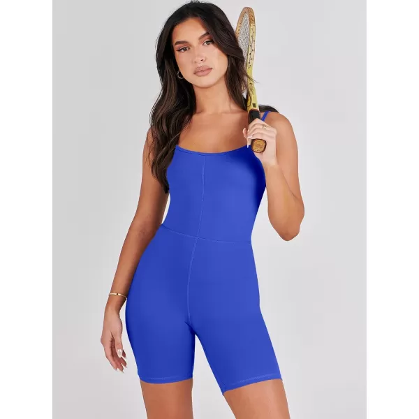 imageANRABESS Women Bodysuit Sexy Unitard Shorts Jumpsuits Rompers One Piece Summer Outfits Gym Yoga Workout ClothesRoyal Blue