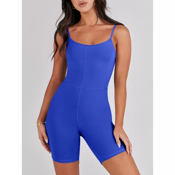 imageANRABESS Women Bodysuit Sexy Unitard Shorts Jumpsuits Rompers One Piece Summer Outfits Gym Yoga Workout ClothesRoyal Blue
