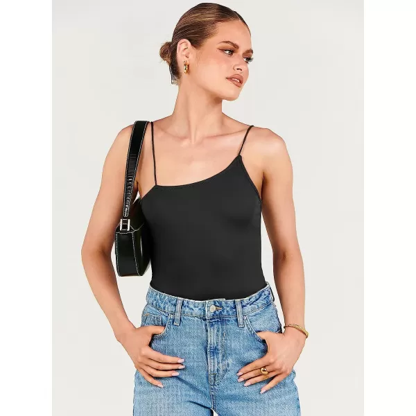 imageANRABESS Women Bodysuit Spaghetti Strap Sleeveless Sexy Scoop Neck Backless Going To Top JumpsuitBlack