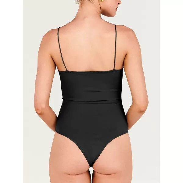 imageANRABESS Women Bodysuit Spaghetti Strap Sleeveless Sexy Scoop Neck Backless Going To Top JumpsuitBlack