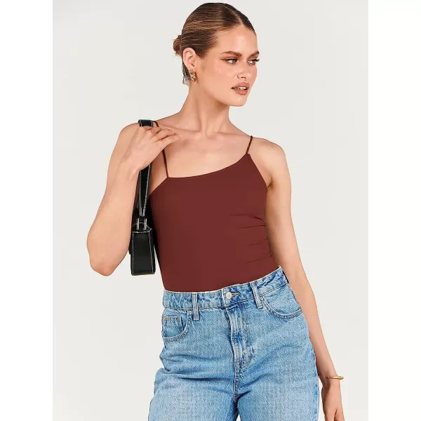 imageANRABESS Women Bodysuit Spaghetti Strap Sleeveless Sexy Scoop Neck Backless Going To Top JumpsuitBurgundy