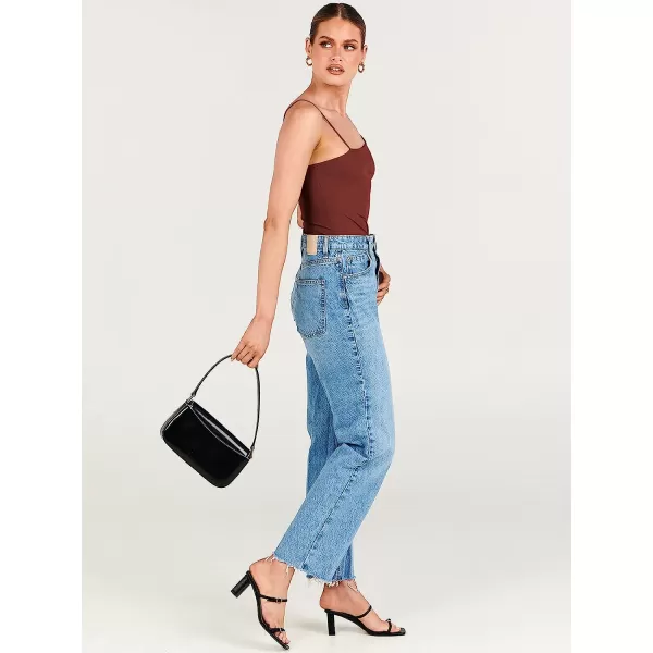 imageANRABESS Women Bodysuit Spaghetti Strap Sleeveless Sexy Scoop Neck Backless Going To Top JumpsuitBurgundy