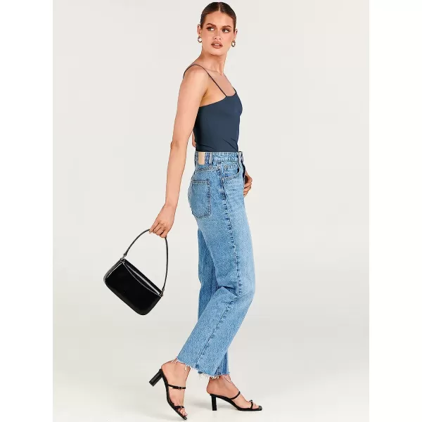 imageANRABESS Women Bodysuit Spaghetti Strap Sleeveless Sexy Scoop Neck Backless Going To Top JumpsuitDeep Blue