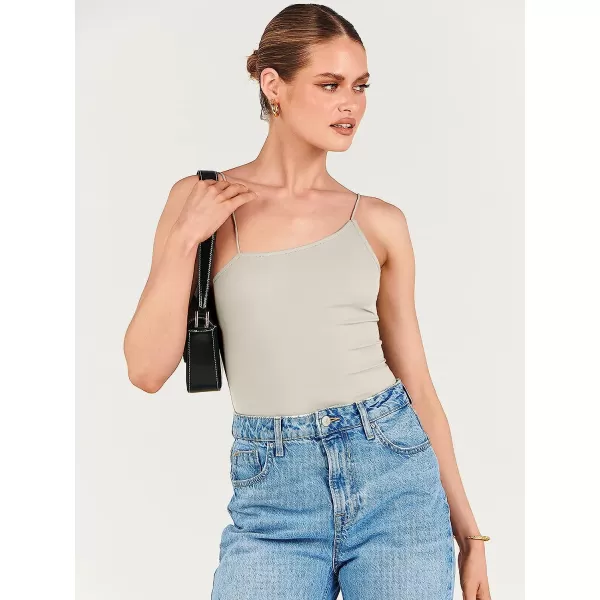 imageANRABESS Women Bodysuit Spaghetti Strap Sleeveless Sexy Scoop Neck Backless Going To Top JumpsuitGrey