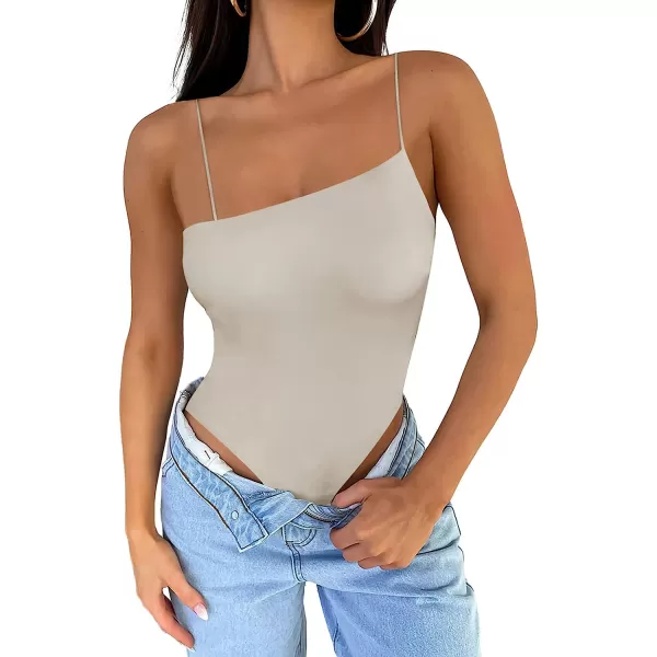 imageANRABESS Women Bodysuit Spaghetti Strap Sleeveless Sexy Scoop Neck Backless Going To Top JumpsuitGrey