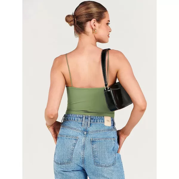 imageANRABESS Women Bodysuit Spaghetti Strap Sleeveless Sexy Scoop Neck Backless Going To Top JumpsuitPea Green
