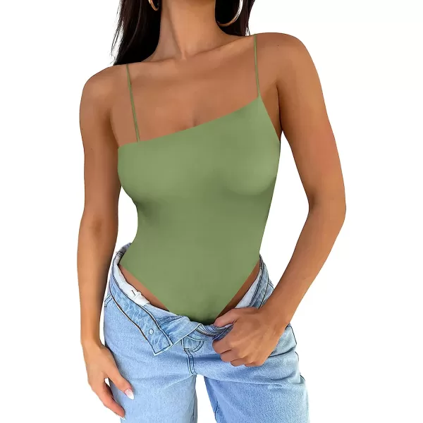 imageANRABESS Women Bodysuit Spaghetti Strap Sleeveless Sexy Scoop Neck Backless Going To Top JumpsuitPea Green