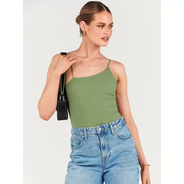 imageANRABESS Women Bodysuit Spaghetti Strap Sleeveless Sexy Scoop Neck Backless Going To Top JumpsuitPea Green