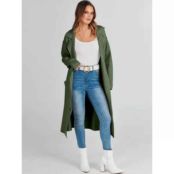imageANRABESS Women Cardigans 2023 Trendy Sweater Coat Oversized Long Sleeve Button Down Lapel Open Front Jacket OutwearArmy Green
