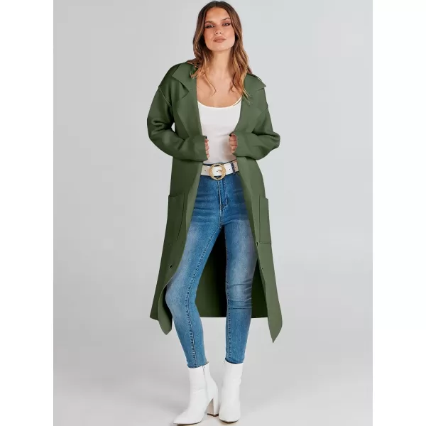 imageANRABESS Women Cardigans 2023 Trendy Sweater Coat Oversized Long Sleeve Button Down Lapel Open Front Jacket OutwearArmy Green