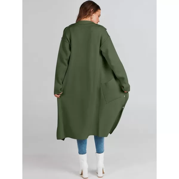 imageANRABESS Women Cardigans 2023 Trendy Sweater Coat Oversized Long Sleeve Button Down Lapel Open Front Jacket OutwearArmy Green