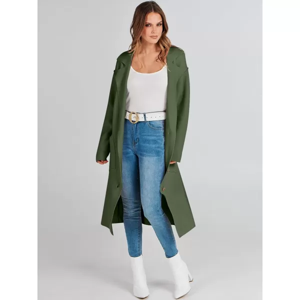 imageANRABESS Women Cardigans 2023 Trendy Sweater Coat Oversized Long Sleeve Button Down Lapel Open Front Jacket OutwearArmy Green