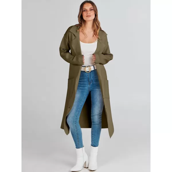 imageANRABESS Women Cardigans 2023 Trendy Sweater Coat Oversized Long Sleeve Button Down Lapel Open Front Jacket OutwearBrown