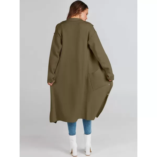 imageANRABESS Women Cardigans 2023 Trendy Sweater Coat Oversized Long Sleeve Button Down Lapel Open Front Jacket OutwearBrown