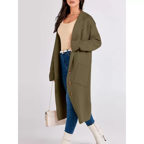 imageANRABESS Women Cardigans 2023 Trendy Sweater Coat Oversized Long Sleeve Button Down Lapel Open Front Jacket OutwearBrown
