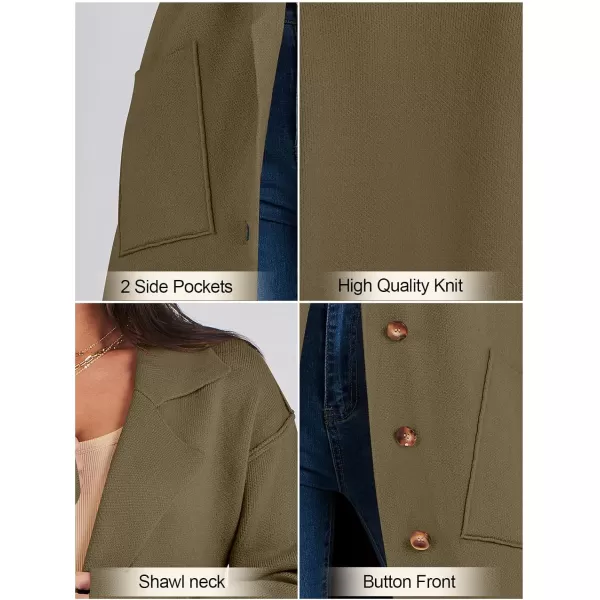 imageANRABESS Women Cardigans 2023 Trendy Sweater Coat Oversized Long Sleeve Button Down Lapel Open Front Jacket OutwearBrown