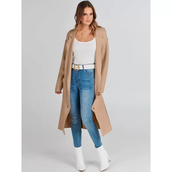imageANRABESS Women Cardigans 2023 Trendy Sweater Coat Oversized Long Sleeve Button Down Lapel Open Front Jacket OutwearDeep Apricot