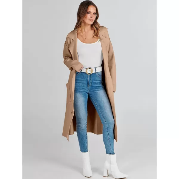 imageANRABESS Women Cardigans 2023 Trendy Sweater Coat Oversized Long Sleeve Button Down Lapel Open Front Jacket OutwearDeep Apricot