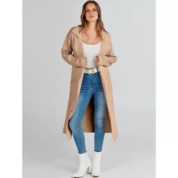 imageANRABESS Women Cardigans 2023 Trendy Sweater Coat Oversized Long Sleeve Button Down Lapel Open Front Jacket OutwearDeep Apricot