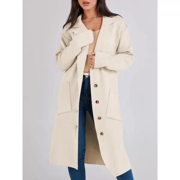 imageANRABESS Women Cardigans 2023 Trendy Sweater Coat Oversized Long Sleeve Button Down Lapel Open Front Jacket OutwearKhaki
