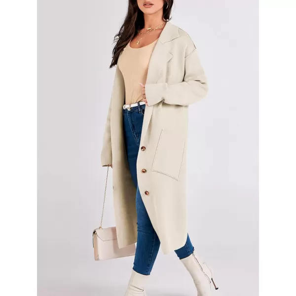 imageANRABESS Women Cardigans 2023 Trendy Sweater Coat Oversized Long Sleeve Button Down Lapel Open Front Jacket OutwearKhaki