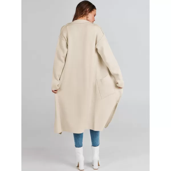 imageANRABESS Women Cardigans 2023 Trendy Sweater Coat Oversized Long Sleeve Button Down Lapel Open Front Jacket OutwearKhaki
