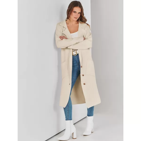 imageANRABESS Women Cardigans 2023 Trendy Sweater Coat Oversized Long Sleeve Button Down Lapel Open Front Jacket OutwearKhaki