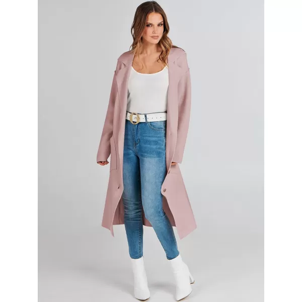 imageANRABESS Women Cardigans 2023 Trendy Sweater Coat Oversized Long Sleeve Button Down Lapel Open Front Jacket OutwearPink