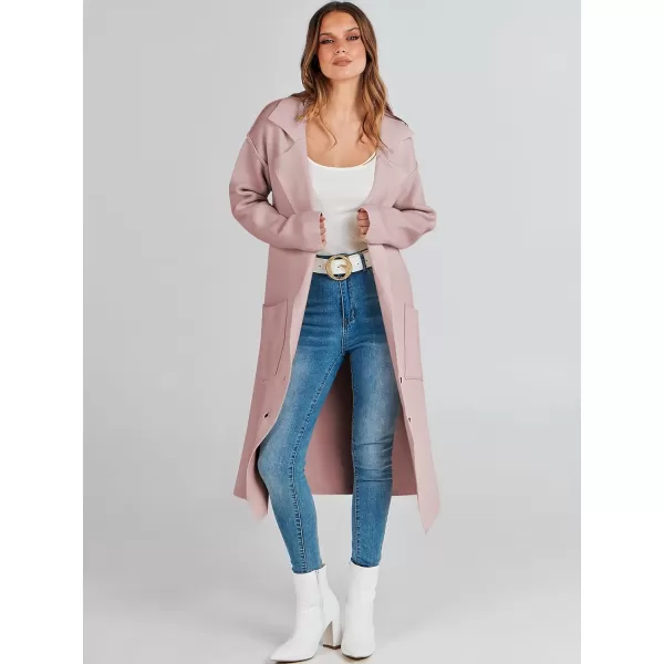 imageANRABESS Women Cardigans 2023 Trendy Sweater Coat Oversized Long Sleeve Button Down Lapel Open Front Jacket OutwearPink