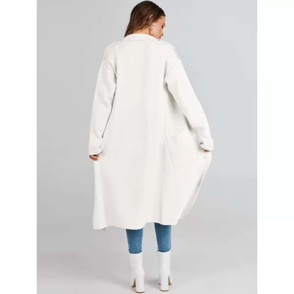 imageANRABESS Women Cardigans 2023 Trendy Sweater Coat Oversized Long Sleeve Button Down Lapel Open Front Jacket OutwearWhite