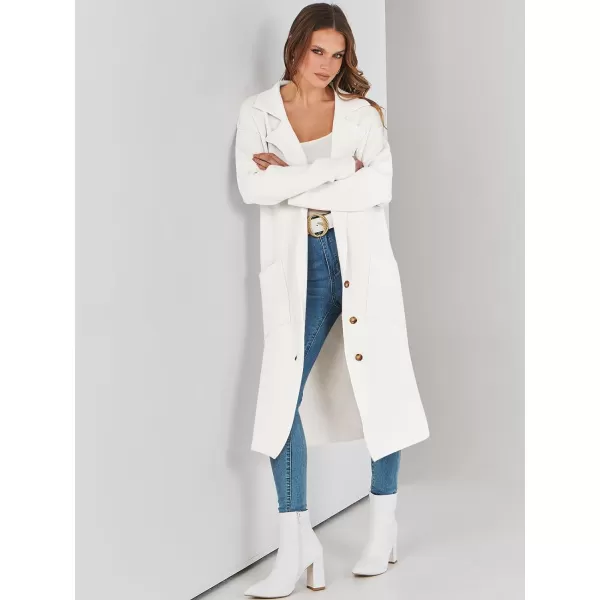 imageANRABESS Women Cardigans 2023 Trendy Sweater Coat Oversized Long Sleeve Button Down Lapel Open Front Jacket OutwearWhite