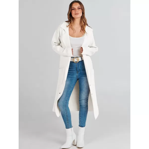imageANRABESS Women Cardigans 2023 Trendy Sweater Coat Oversized Long Sleeve Button Down Lapel Open Front Jacket OutwearWhite