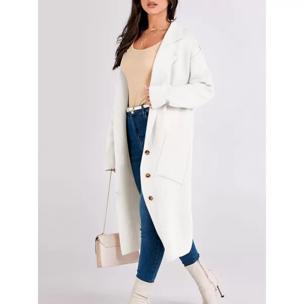 imageANRABESS Women Cardigans 2023 Trendy Sweater Coat Oversized Long Sleeve Button Down Lapel Open Front Jacket OutwearWhite