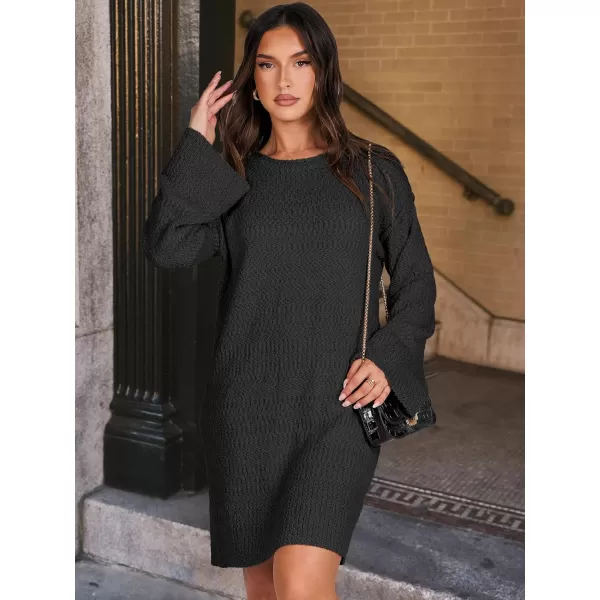 imageANRABESS Women Casual Crewneck Long Sleeve Oversized Chunky Sweater Mini Dress Winter Loose Slouchy Soft TunicBlack